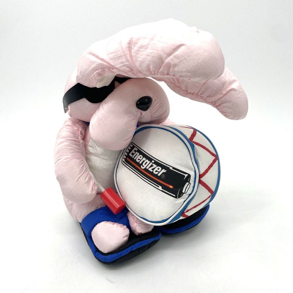Vintage 1993 Energizer Bunny Stuffed Plush Toy Parachute Material Flip Flops 17"